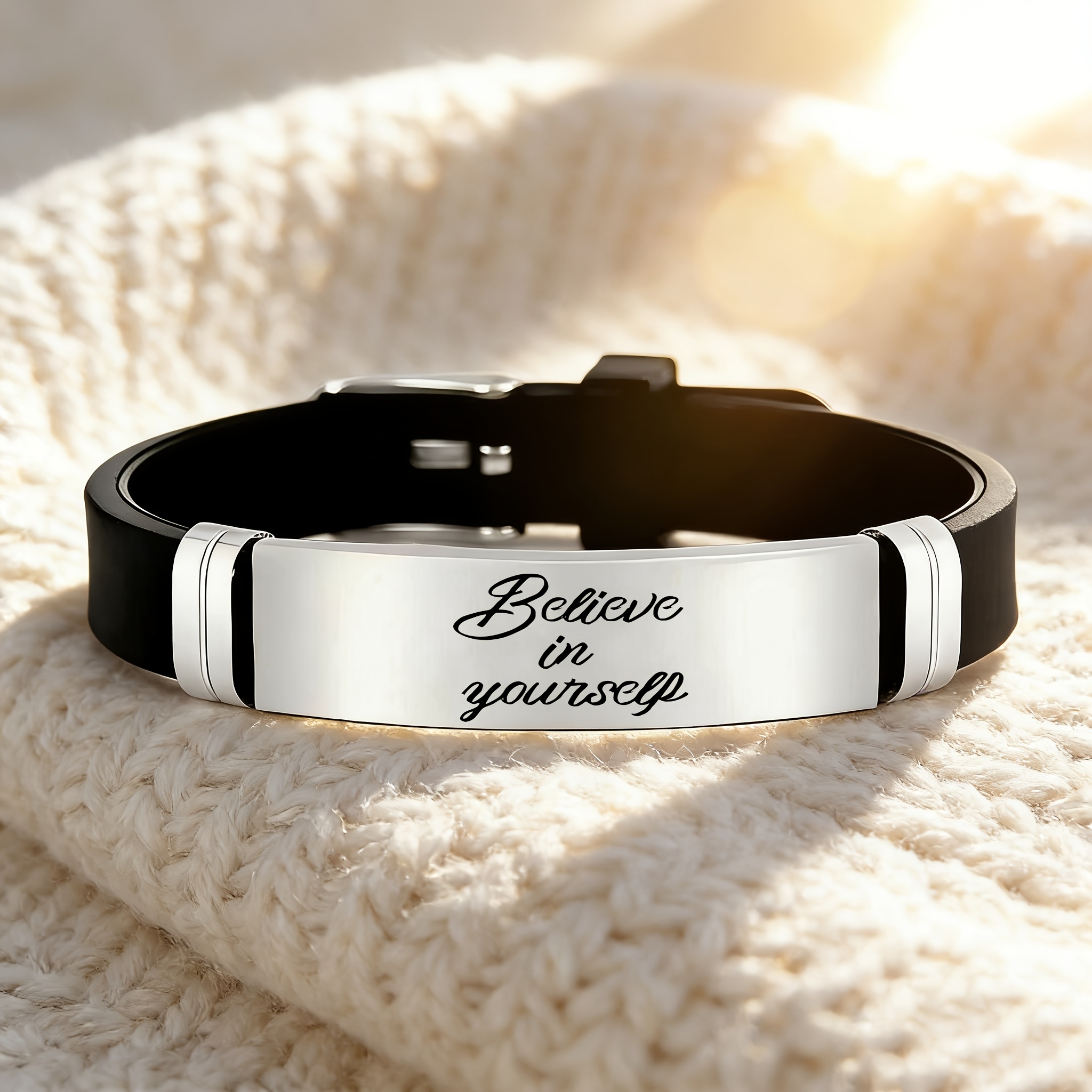 Women's Believe in Yourself Inspirational Silicone Bracelet